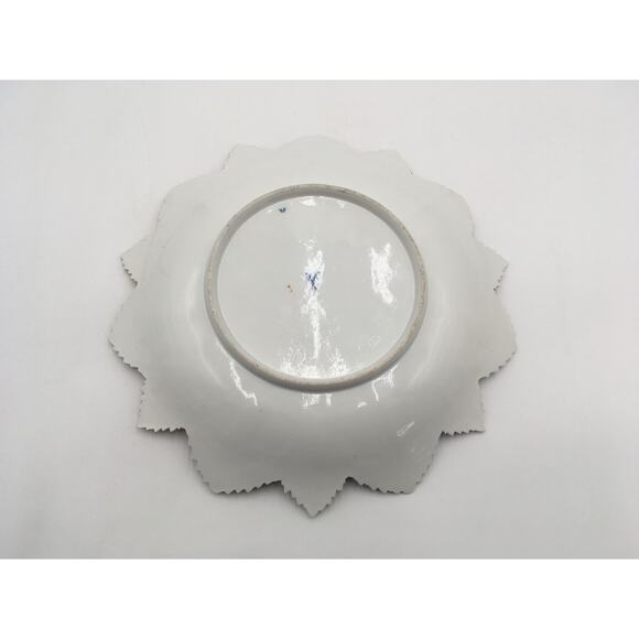 Antique Meissen Porcelain Gold and Shite Maple Leaf Plate 11.5" - Picture 5 of 5